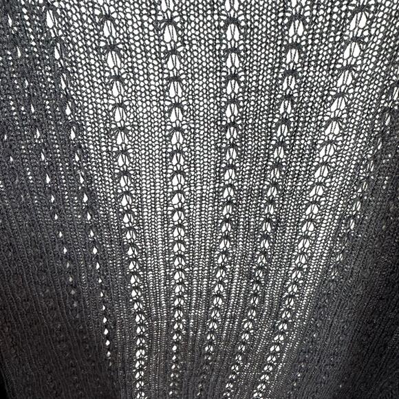 Do Everything In Love Black Open Knit Stretchy Lightweight Open Vest Size OS - Picture 3 of 5